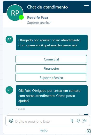 Tolv chat window in teal